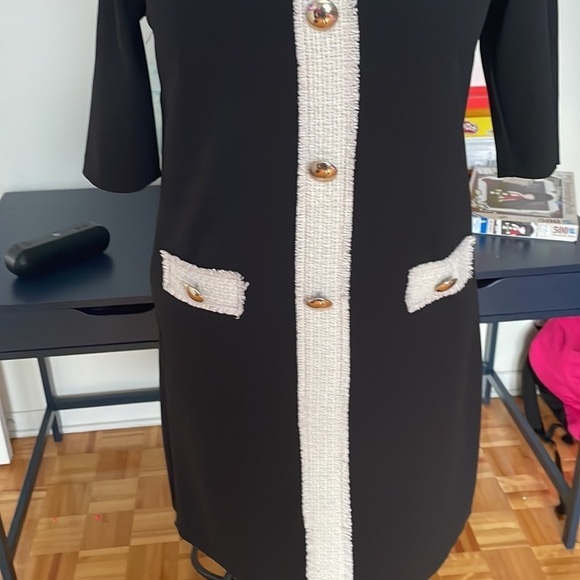 Rinascimento Black and White Mini Dress - Picture 5 of 11